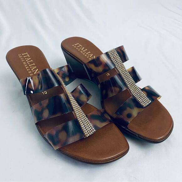 NWOT Italian Shoemakers Wedge Sandals Size 10 - Picture 1 of 9